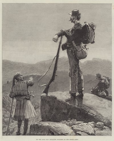 On the Look Out, Infantry Soldiers of the Greek Army by Richard Caton Woodville junior